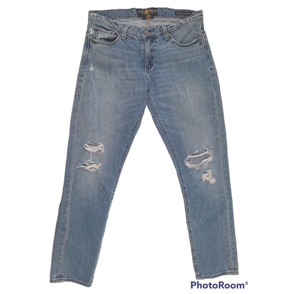 Lucky Brand Women's Sienna Slim Boyfriend Distressed Blue Denim Jeans Size 4/27